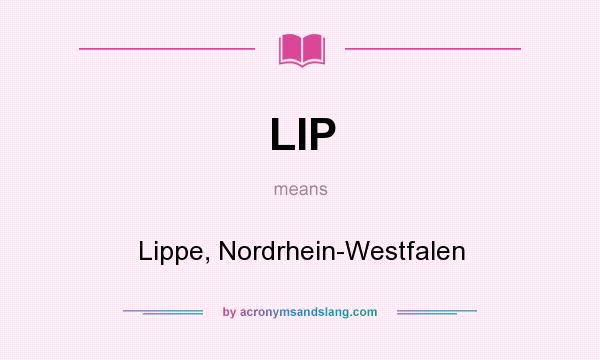 What does LIP mean? It stands for Lippe, Nordrhein-Westfalen