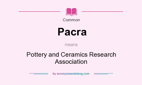 What does Pacra mean? It stands for Pottery and Ceramics Research Association