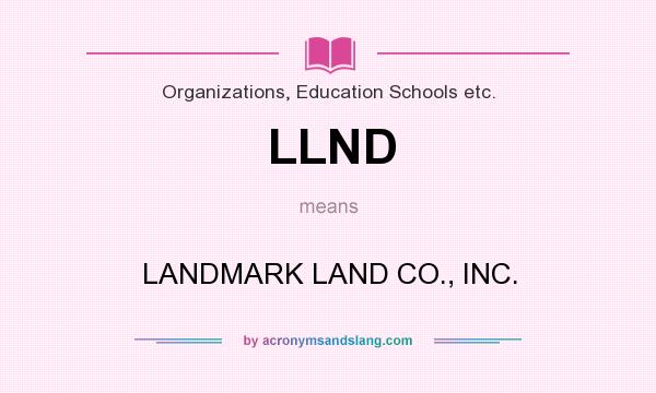 What does LLND mean? It stands for LANDMARK LAND CO., INC.