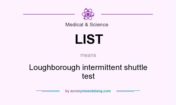 What does LIST mean? It stands for Loughborough intermittent shuttle test