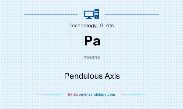 What does Pa mean? It stands for Pendulous Axis