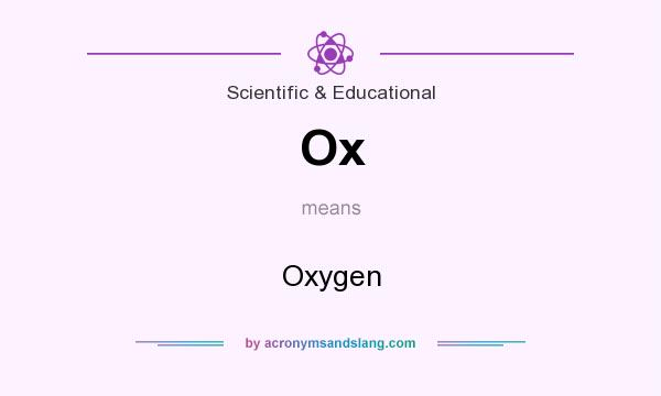 What does Ox mean? It stands for Oxygen