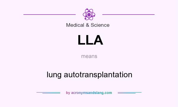 What does LLA mean? It stands for lung autotransplantation