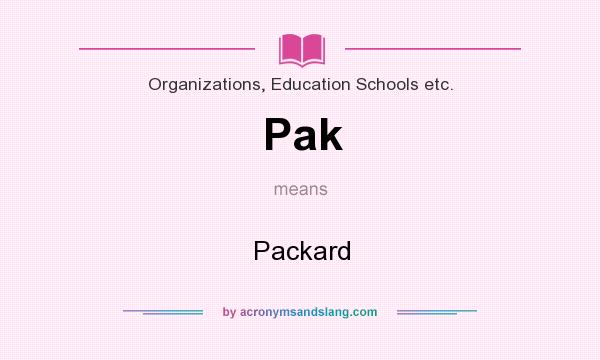 What does Pak mean? It stands for Packard