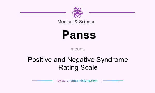 What does Panss mean? It stands for Positive and Negative Syndrome Rating Scale
