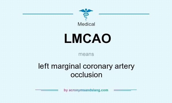What does LMCAO mean? It stands for left marginal coronary artery occlusion