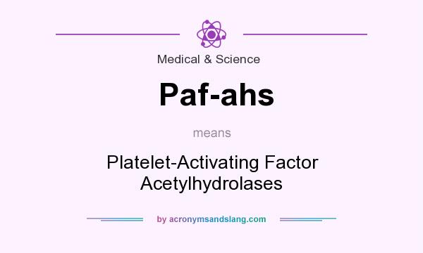 What does Paf-ahs mean? It stands for Platelet-Activating Factor Acetylhydrolases