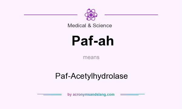 What does Paf-ah mean? It stands for Paf-Acetylhydrolase