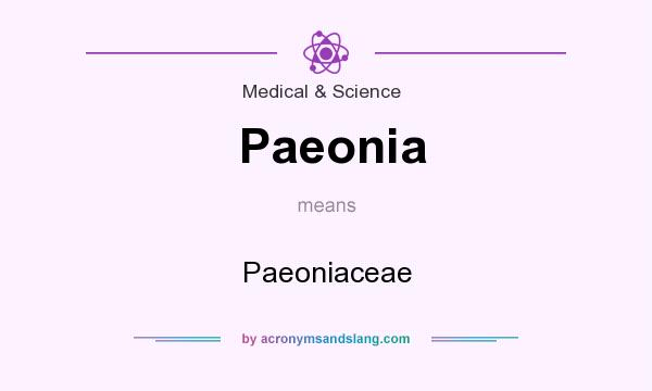 What does Paeonia mean? It stands for Paeoniaceae