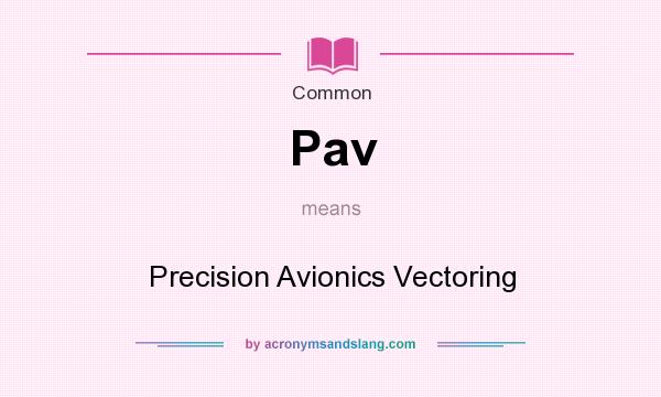 What does Pav mean? It stands for Precision Avionics Vectoring