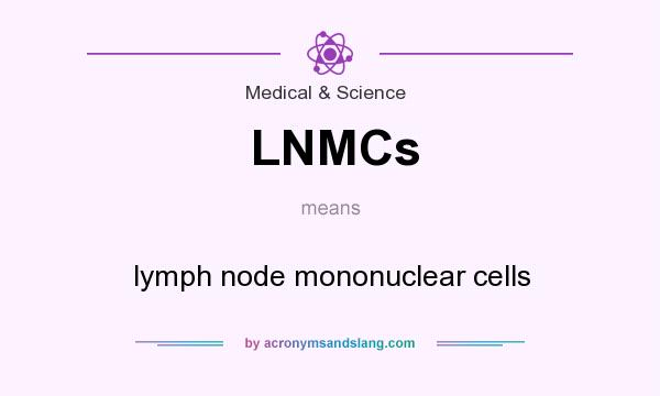 What does LNMCs mean? It stands for lymph node mononuclear cells