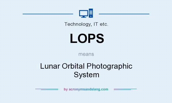 What does LOPS mean? It stands for Lunar Orbital Photographic System