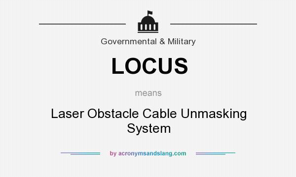 What does LOCUS mean? It stands for Laser Obstacle Cable Unmasking System