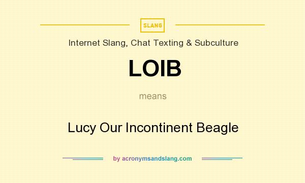 What does LOIB mean? It stands for Lucy Our Incontinent Beagle