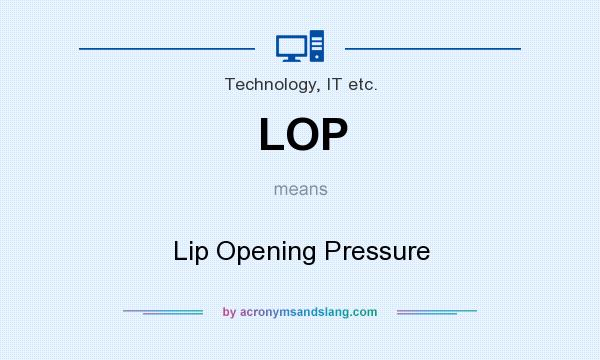 What does LOP mean? It stands for Lip Opening Pressure