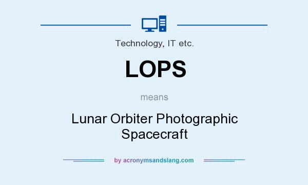 What does LOPS mean? It stands for Lunar Orbiter Photographic Spacecraft