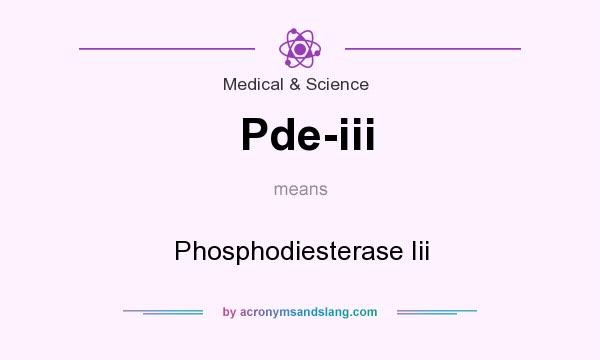 What does Pde-iii mean? It stands for Phosphodiesterase Iii