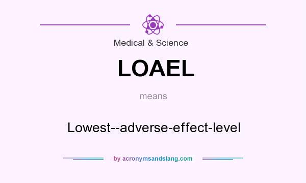 What does LOAEL mean? It stands for Lowest--adverse-effect-level