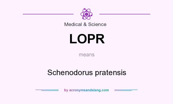 What does LOPR mean? It stands for Schenodorus pratensis