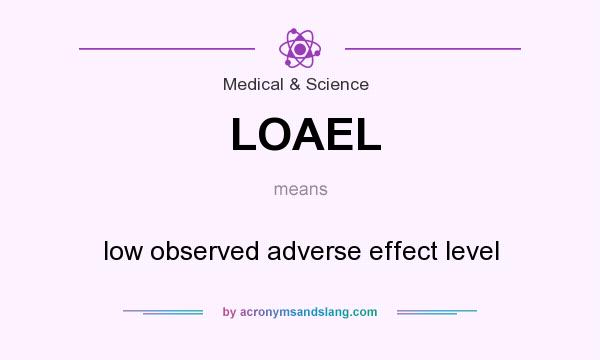 What does LOAEL mean? It stands for low observed adverse effect level