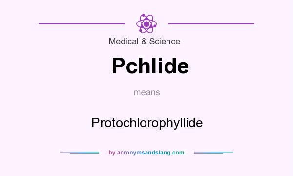 What does Pchlide mean? It stands for Protochlorophyllide