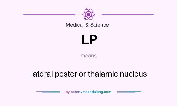 What does LP mean? It stands for lateral posterior thalamic nucleus