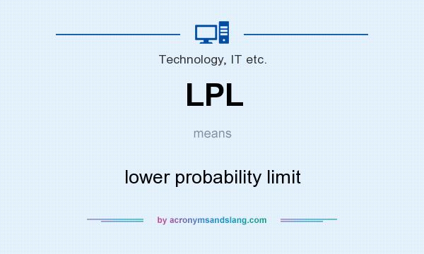 What does LPL mean? It stands for lower probability limit