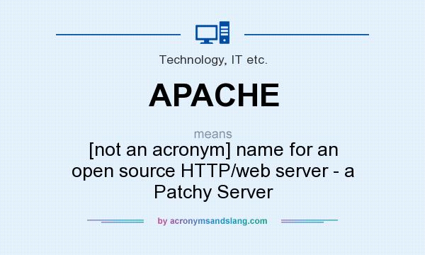What does APACHE mean? It stands for [not an acronym] name for an open source HTTP/web server - a Patchy Server