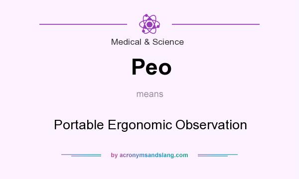 What does Peo mean? It stands for Portable Ergonomic Observation