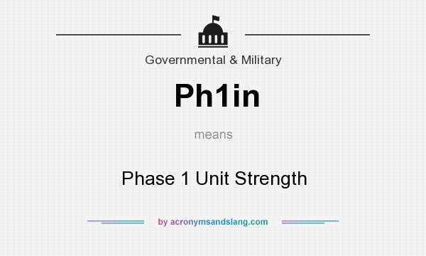 What does Ph1in mean? It stands for Phase 1 Unit Strength