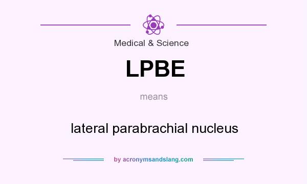 What does LPBE mean? It stands for lateral parabrachial nucleus
