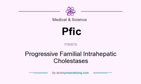 What does Pfic mean? It stands for Progressive Familial Intrahepatic Cholestases