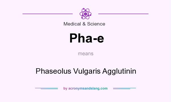 What does Pha-e mean? It stands for Phaseolus Vulgaris Agglutinin