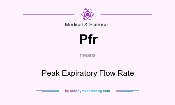 What does Pfr mean? It stands for Peak Expiratory Flow Rate
