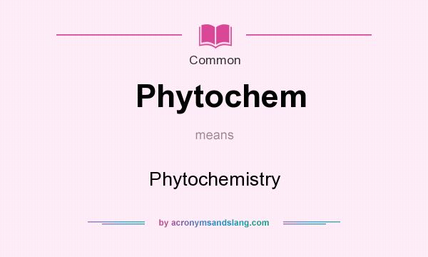 What does Phytochem mean? It stands for Phytochemistry