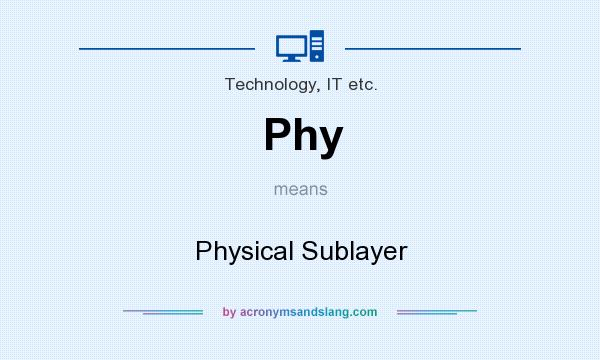 What does Phy mean? It stands for Physical Sublayer