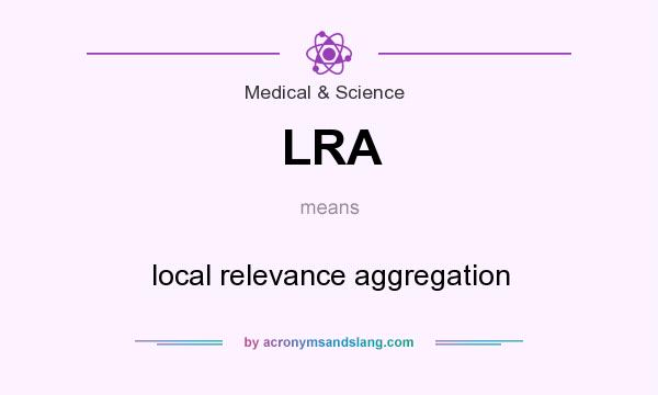 What does LRA mean? It stands for local relevance aggregation