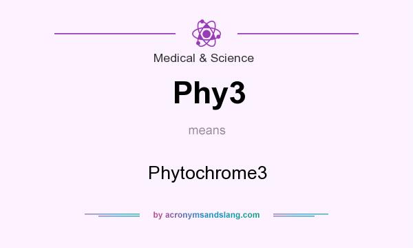 What does Phy3 mean? It stands for Phytochrome3