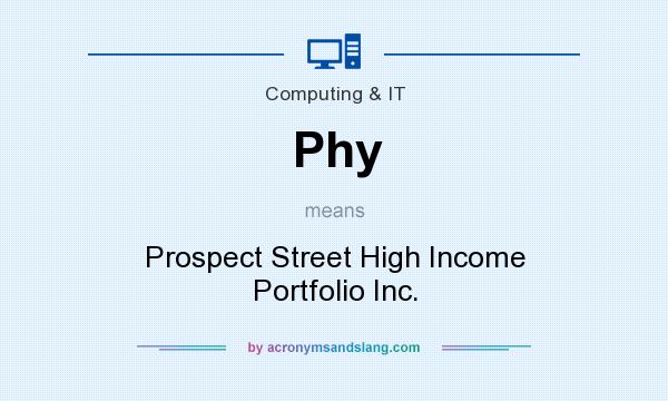 What does Phy mean? It stands for Prospect Street High Income Portfolio Inc.