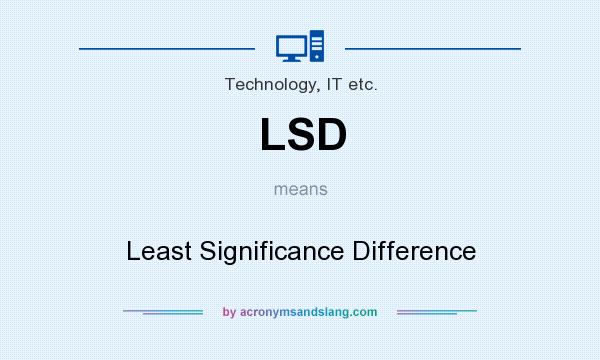 What does LSD mean? It stands for Least Significance Difference