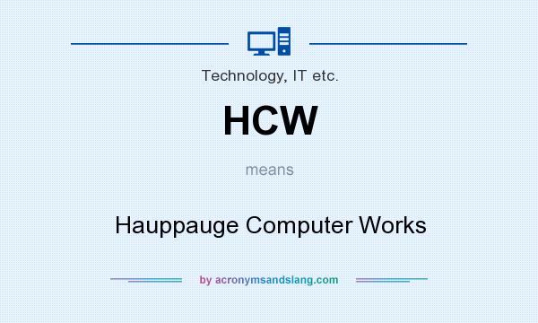 What does HCW mean? It stands for Hauppauge Computer Works