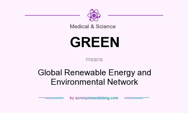 What does GREEN mean? It stands for Global Renewable Energy and Environmental Network