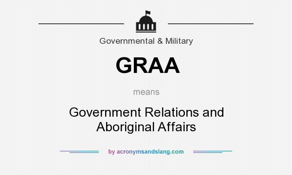 What does GRAA mean? It stands for Government Relations and Aboriginal Affairs