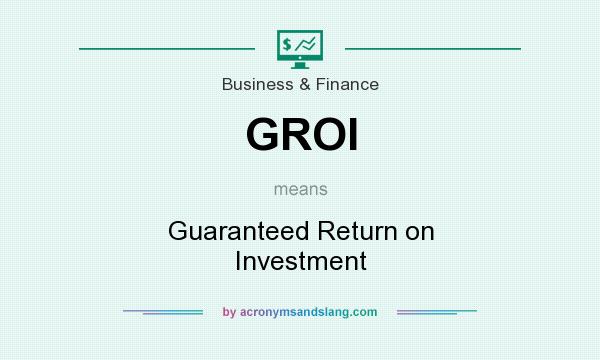 What does GROI mean? It stands for Guaranteed Return on Investment