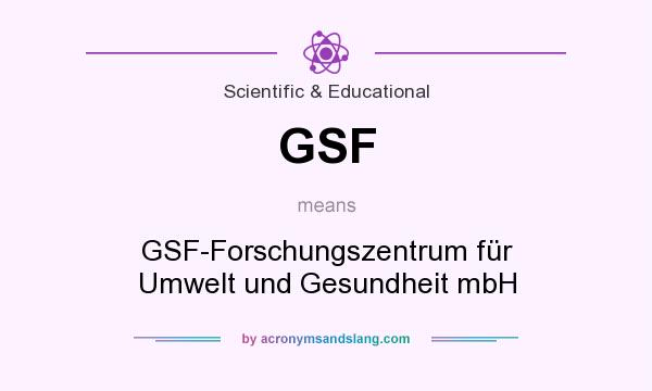 What does GSF mean? It stands for GSF-Forschungszentrum für Umwelt und Gesundheit mbH