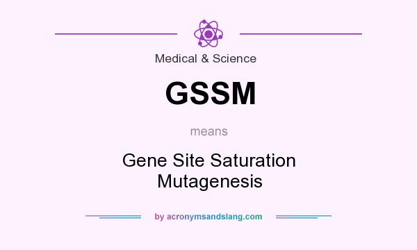What does GSSM mean? It stands for Gene Site Saturation Mutagenesis