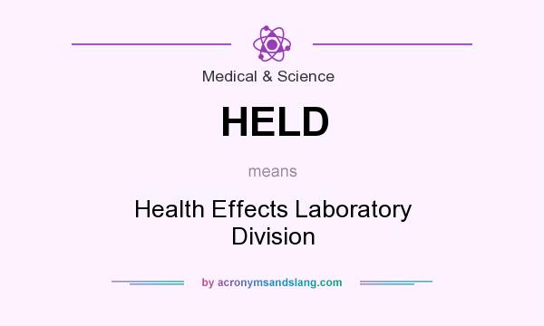 What does HELD mean? It stands for Health Effects Laboratory Division