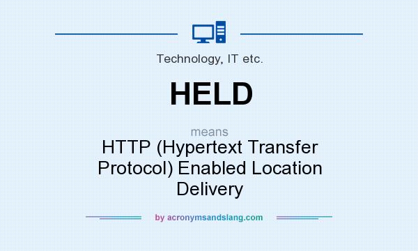 What does HELD mean? It stands for HTTP (Hypertext Transfer Protocol) Enabled Location Delivery