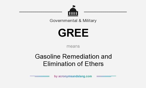 What does GREE mean? It stands for Gasoline Remediation and Elimination of Ethers