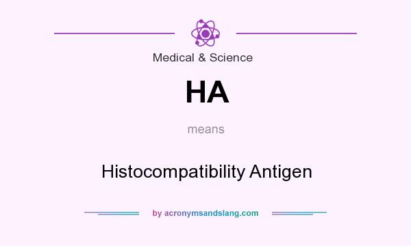 What does HA mean? It stands for Histocompatibility Antigen